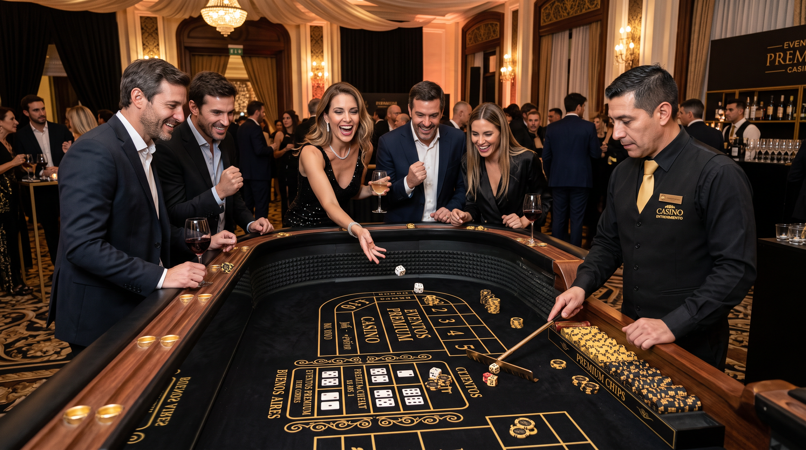Mesa de dados interactiva en evento corporativo de team building Argentina