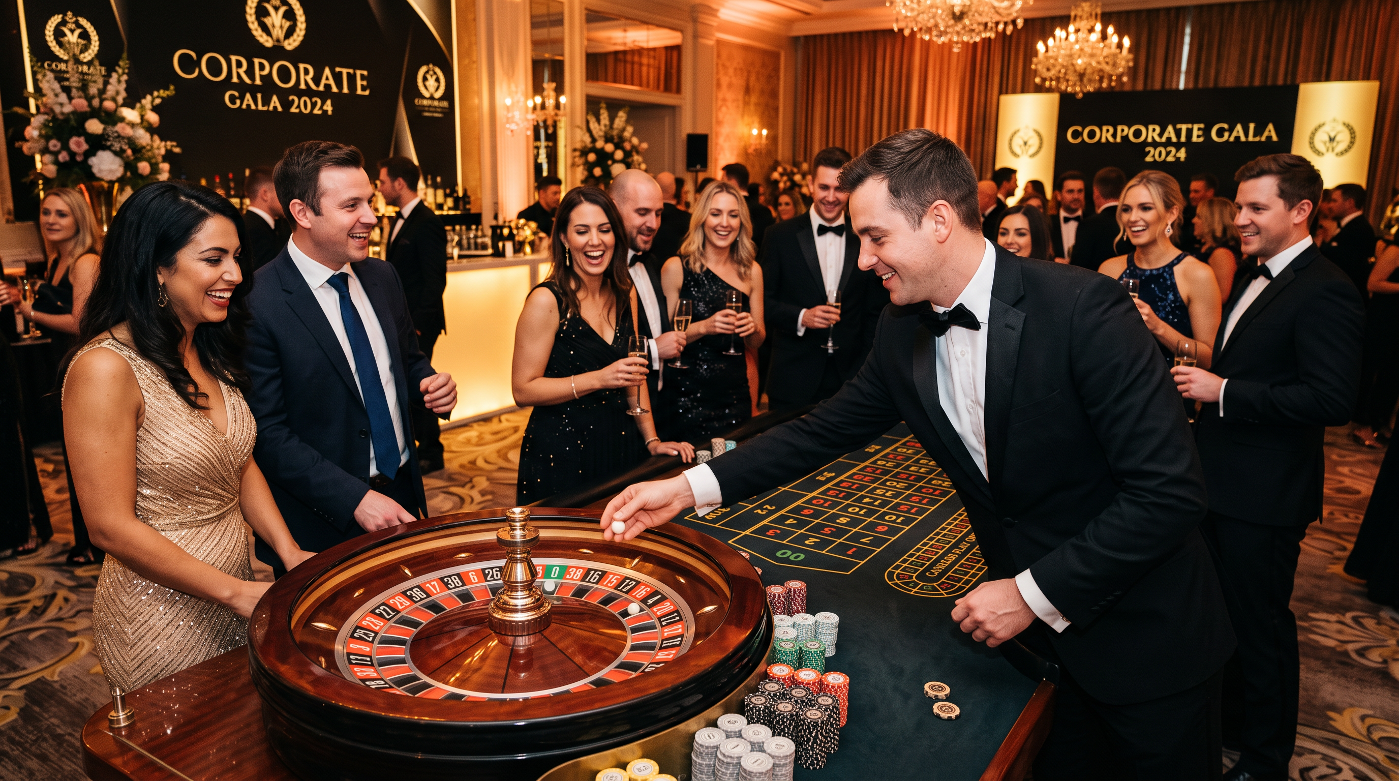 Ruleta francesa de entretenimiento en gala corporativa Buenos Aires